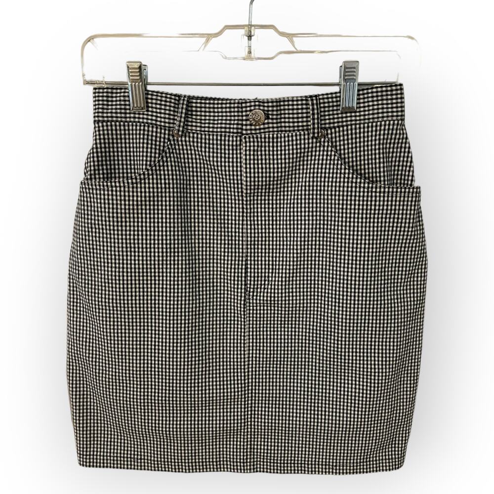Express Black Gingham skirt Sz S EUC
